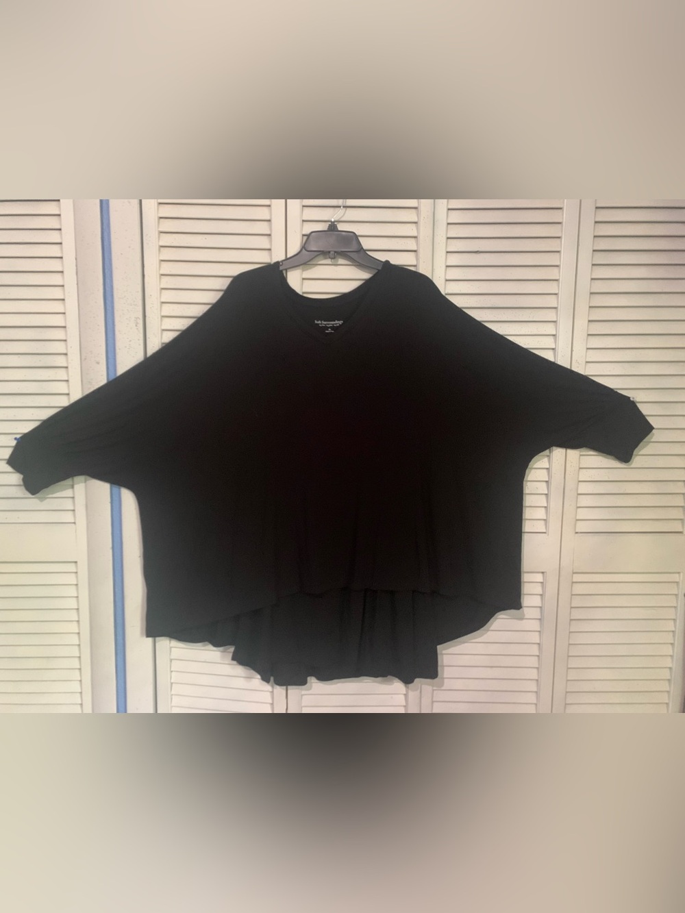 Soft Surroundings Black Flowing Layered Dolman Sleeve Tunic